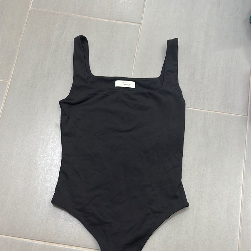 Aritzia Babaton Contour Black Square Neck Bodysuit